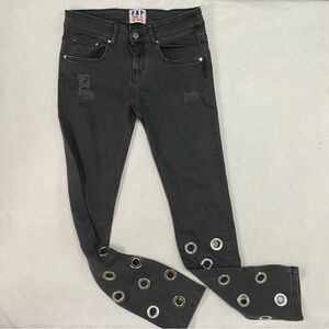 Filles A Papa Black Grommet Jeans 28